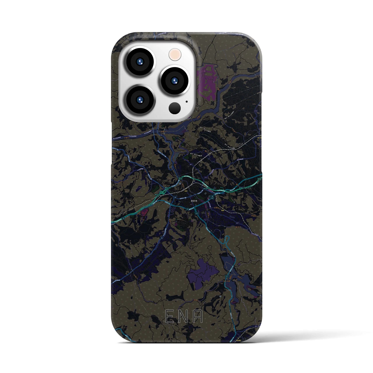 【恵那（岐阜県）】地図柄iPhoneケース（バックカバータイプ）
