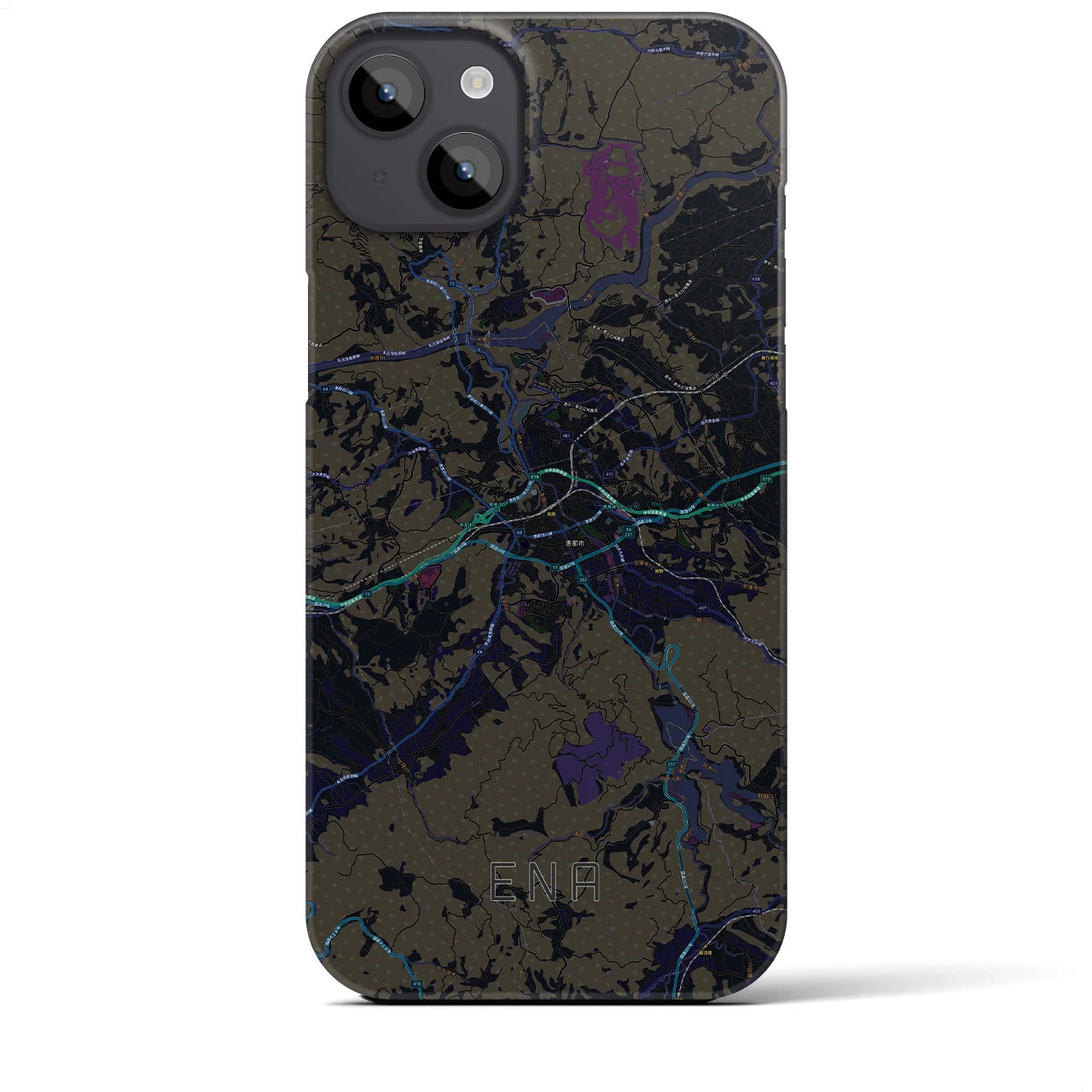 【恵那（岐阜県）】地図柄iPhoneケース（バックカバータイプ）