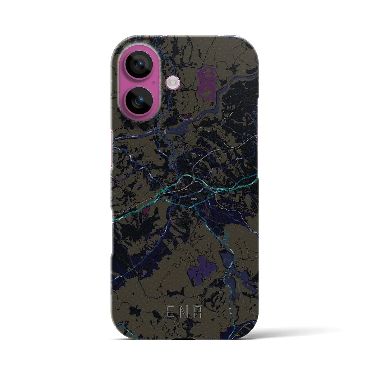 【恵那（岐阜県）】地図柄iPhoneケース（バックカバータイプ）