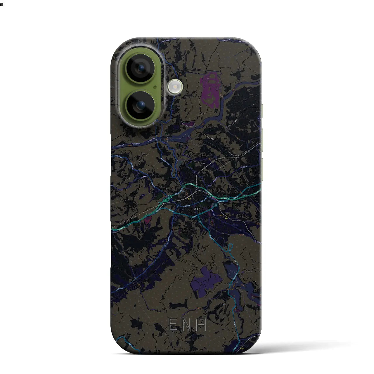 【恵那（岐阜県）】地図柄iPhoneケース（バックカバータイプ）