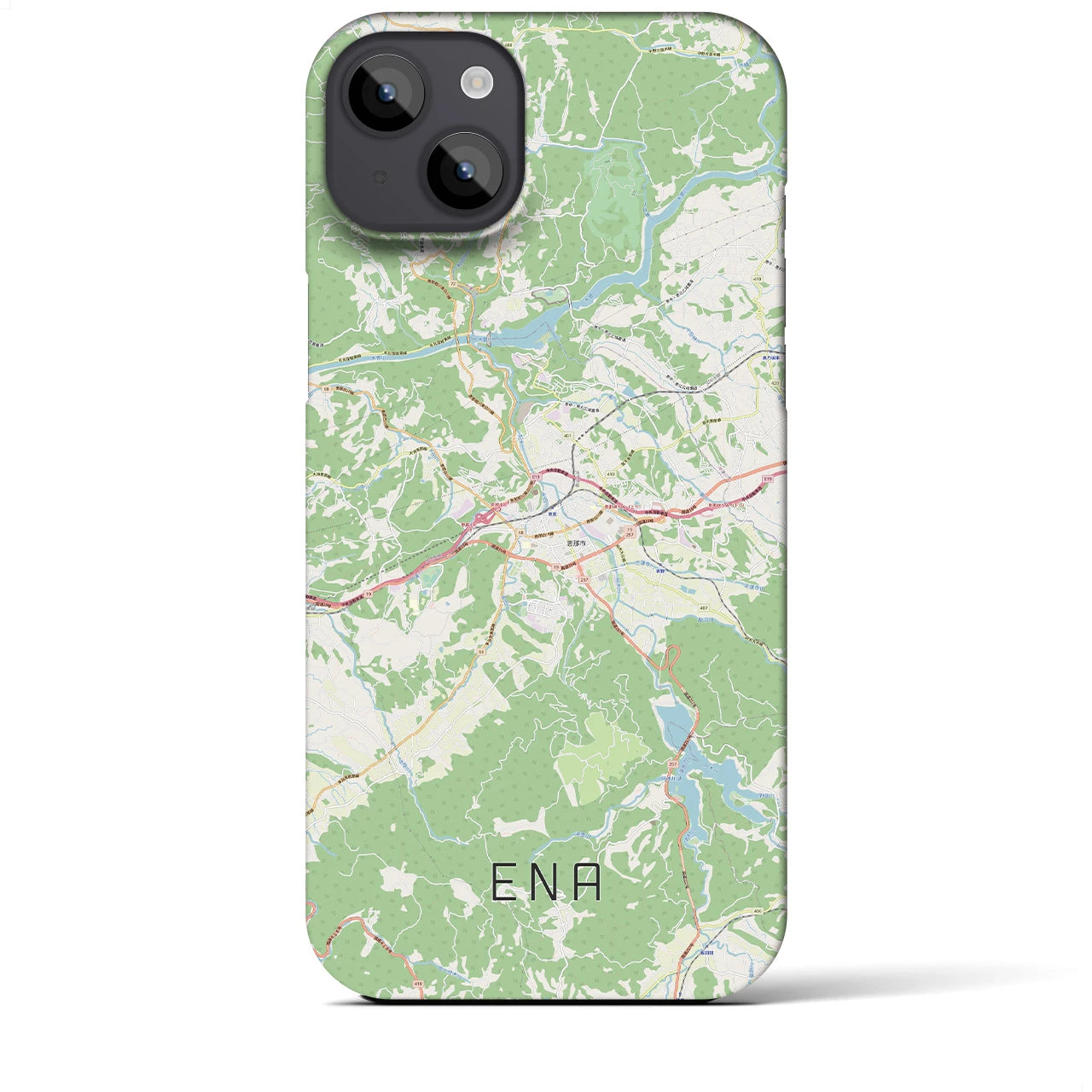 【恵那（岐阜県）】地図柄iPhoneケース（バックカバータイプ）