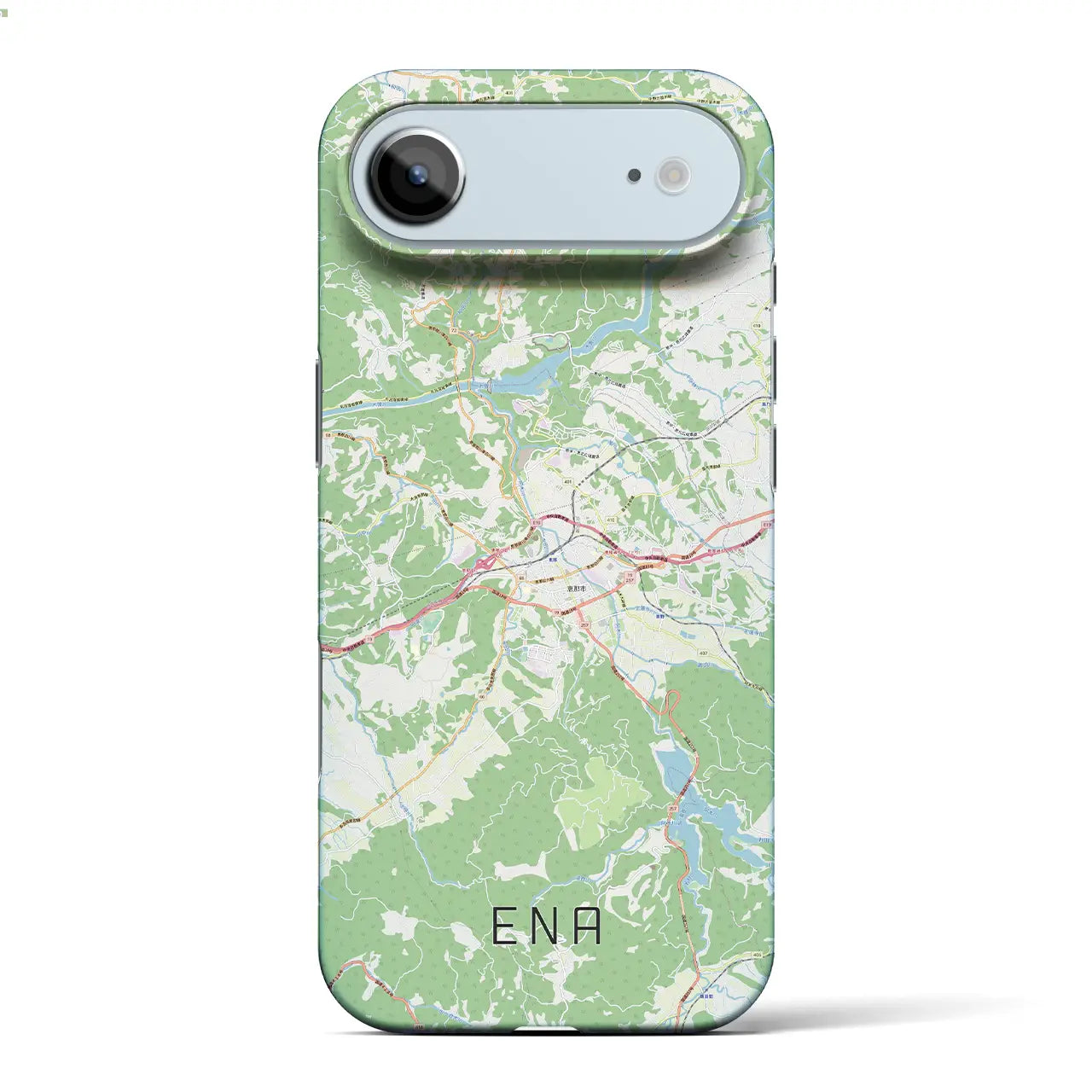 【恵那（岐阜県）】地図柄iPhoneケース（バックカバータイプ）ナチュラル・iPhone 17 Pro Max 用
