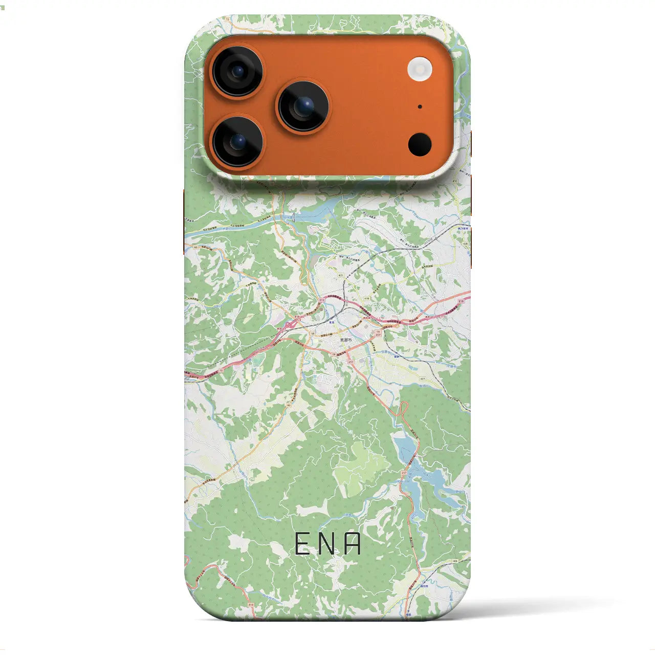 【恵那（岐阜県）】地図柄iPhoneケース（バックカバータイプ）