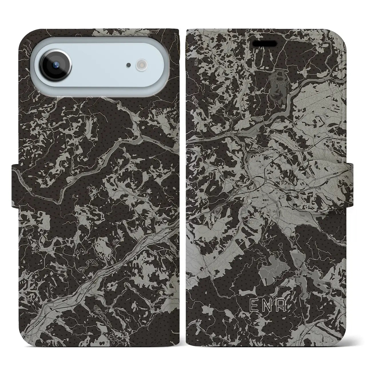 【恵那（岐阜県）】地図柄iPhoneケース（手帳タイプ）