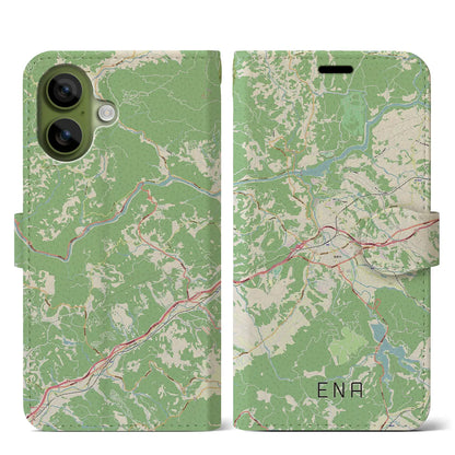 【恵那（岐阜県）】地図柄iPhoneケース（手帳タイプ）