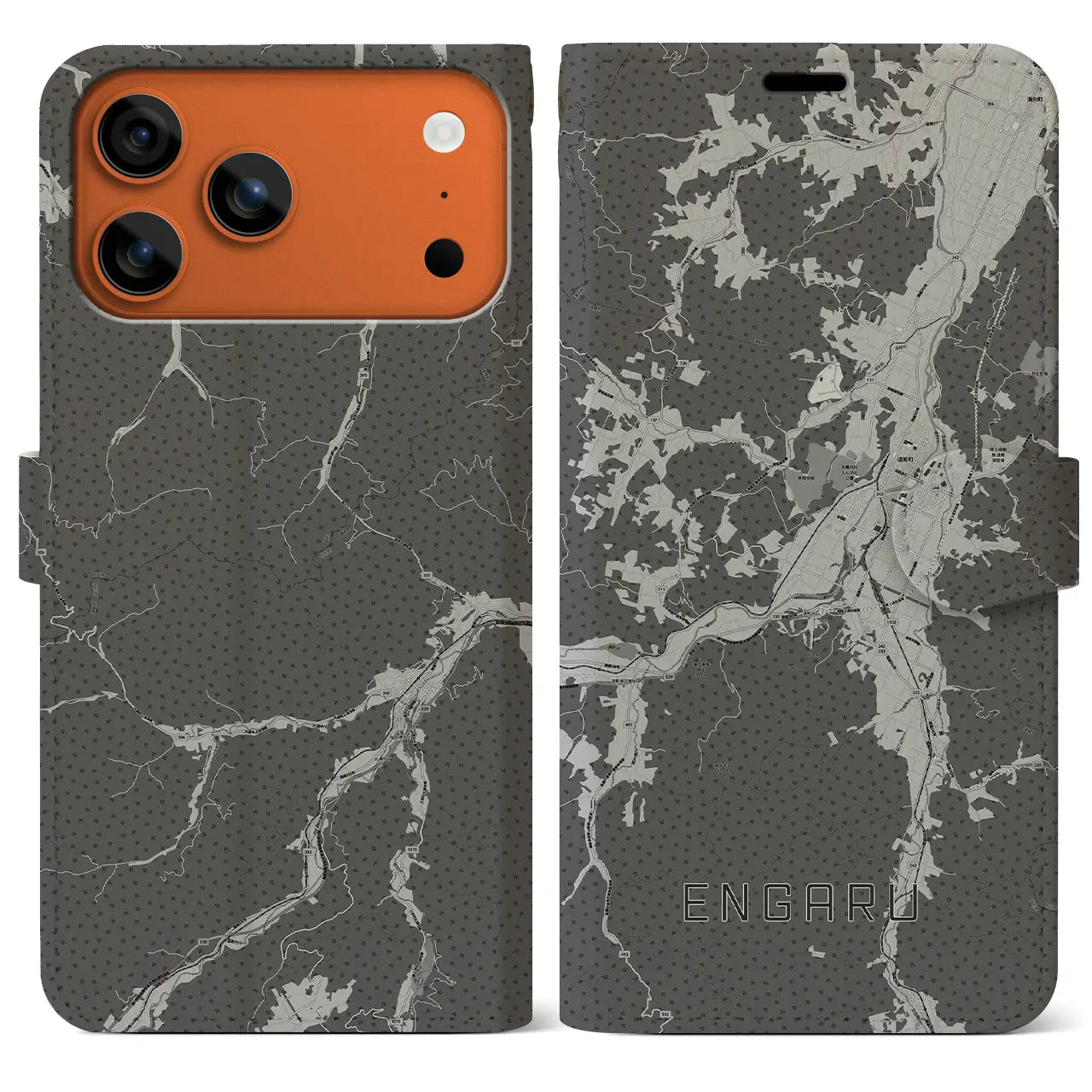 【遠軽（北海道）】地図柄iPhoneケース（手帳タイプ）