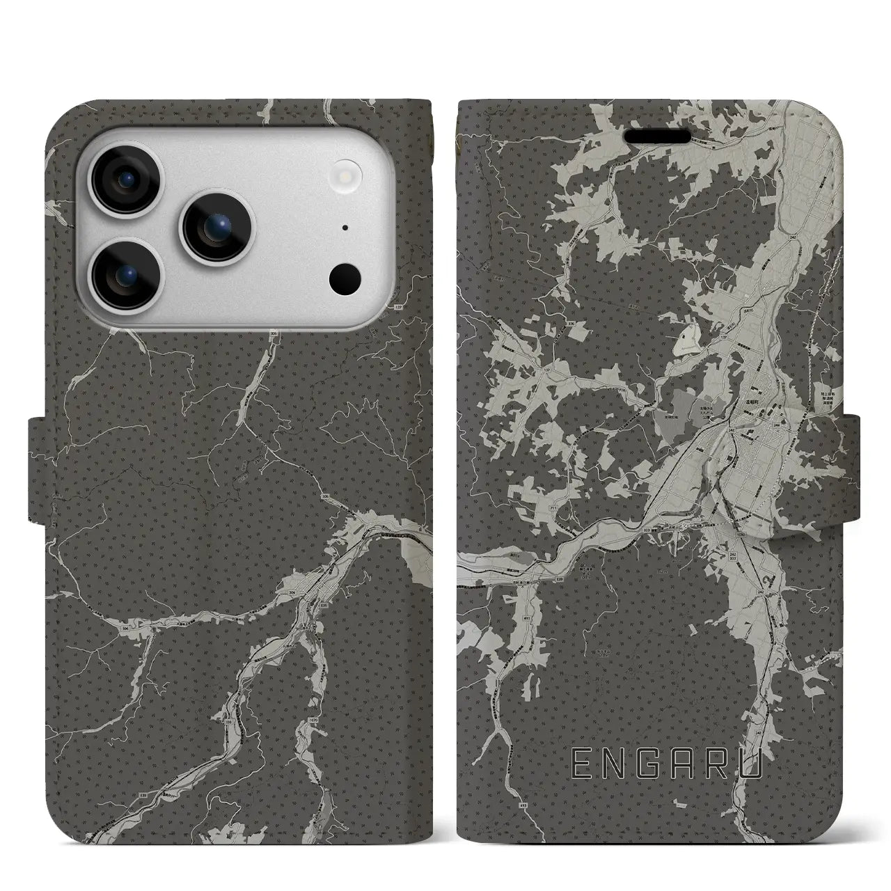 【遠軽（北海道）】地図柄iPhoneケース（手帳タイプ）