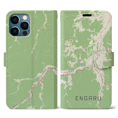 【遠軽（北海道）】地図柄iPhoneケース（手帳タイプ）ナチュラル・iPhone 12 / 12 Pro 用