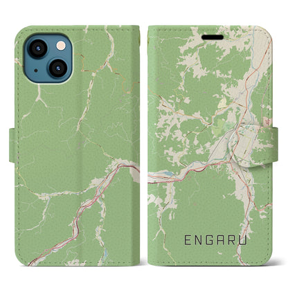 【遠軽（北海道）】地図柄iPhoneケース（手帳タイプ）ナチュラル・iPhone 13 用