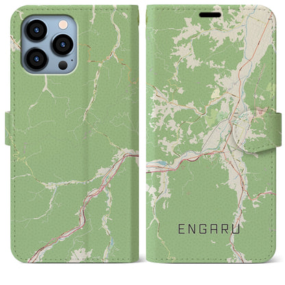 【遠軽（北海道）】地図柄iPhoneケース（手帳タイプ）ナチュラル・iPhone 13 Pro Max 用