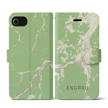 【遠軽（北海道）】地図柄iPhoneケース（手帳タイプ）ナチュラル・iPhone SE（第3 / 第2世代） / 8 / 7 / 6s / 6 用