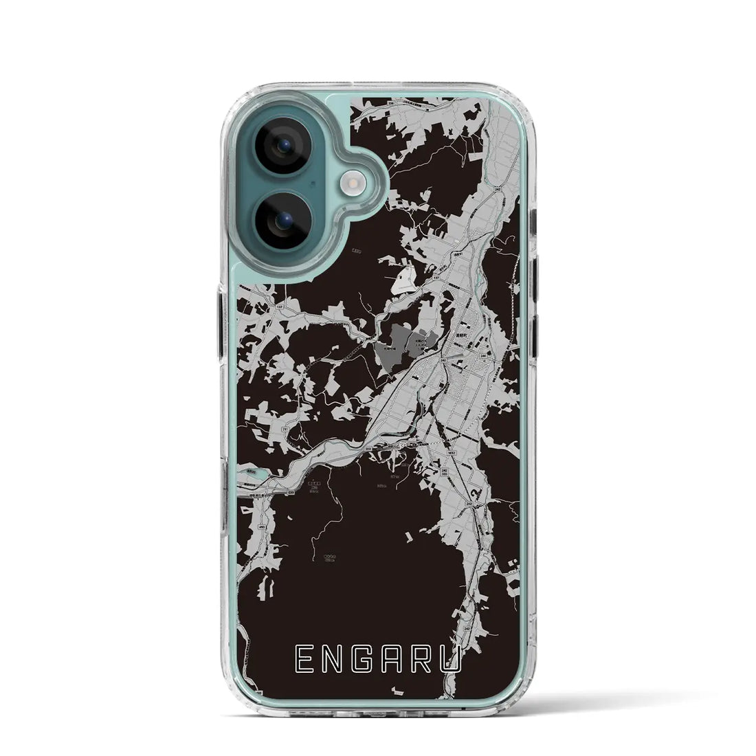 【遠軽（北海道）】地図柄iPhoneケース（MagSafeタイプ）モノトーン・iPhone 16 Pro 用
