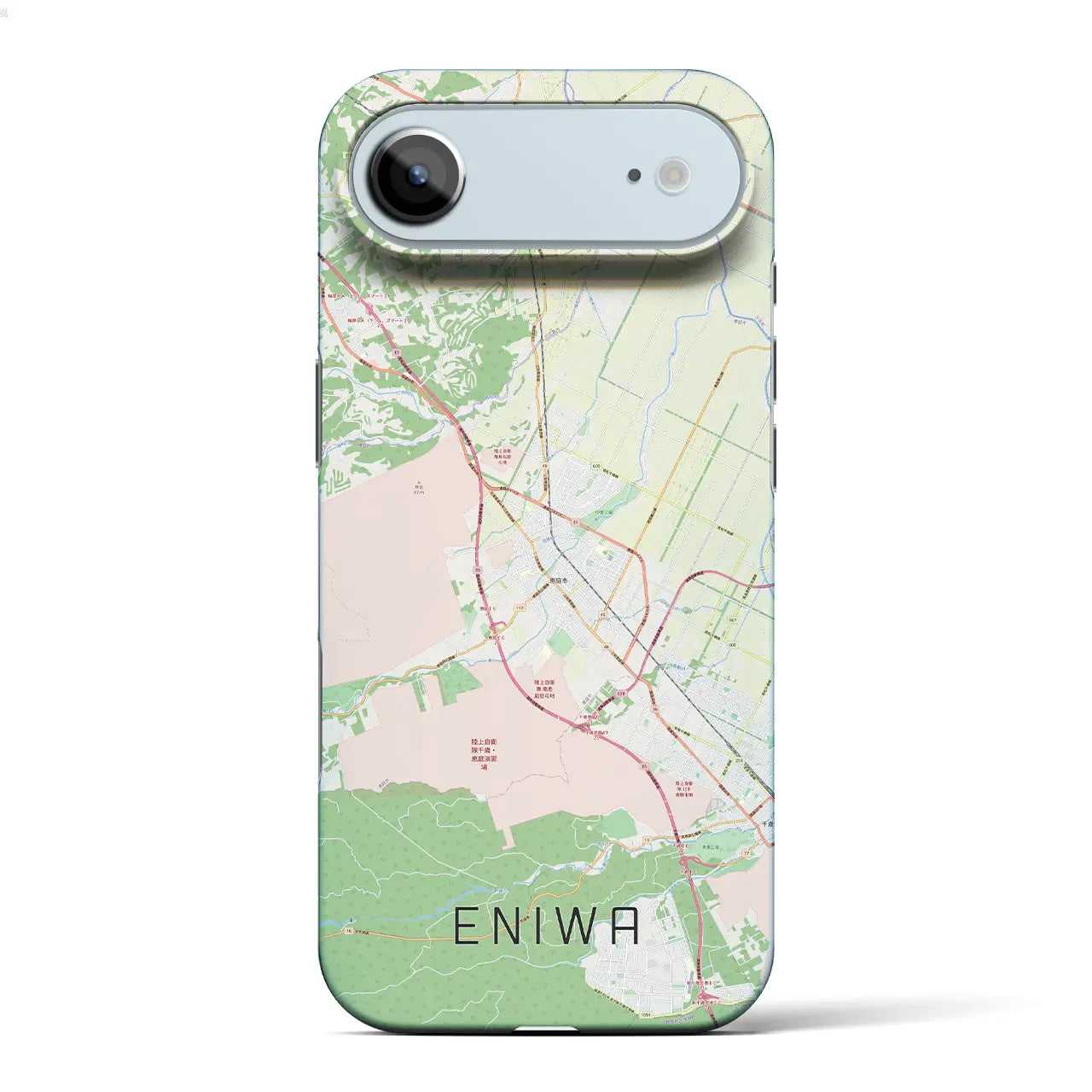 【恵庭（北海道）】地図柄iPhoneケース（バックカバータイプ）ブラック・iPhone 17 Pro Max 用