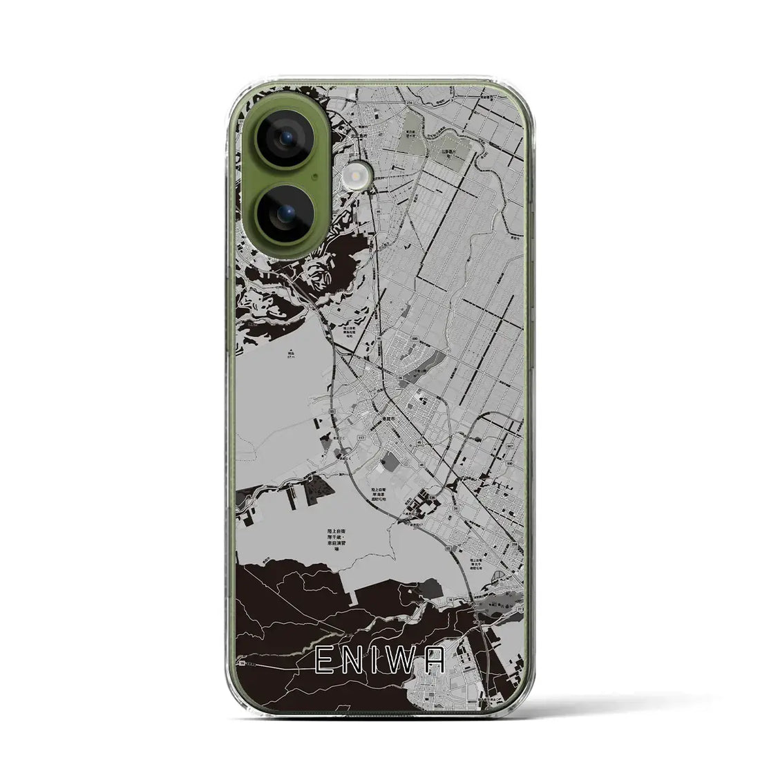【恵庭（北海道）】地図柄iPhoneケース（クリアタイプ）モノトーン・iPhone 17 Pro Max 用