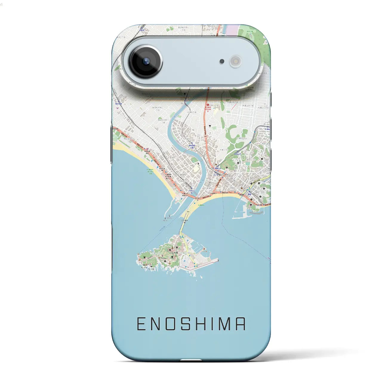 【江ノ島（神奈川県）】地図柄iPhoneケース（バックカバータイプ）