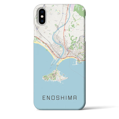 【江ノ島（神奈川県）】地図柄iPhoneケース（バックカバータイプ）