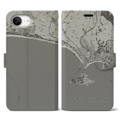 【江ノ島（神奈川県）】地図柄iPhoneケース（手帳タイプ）