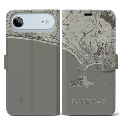 【江ノ島（神奈川県）】地図柄iPhoneケース（手帳タイプ）