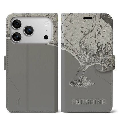 【江ノ島（神奈川県）】地図柄iPhoneケース（手帳タイプ）