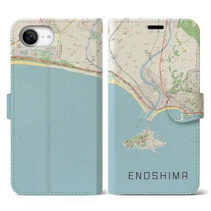 【江ノ島（神奈川県）】地図柄iPhoneケース（手帳タイプ）