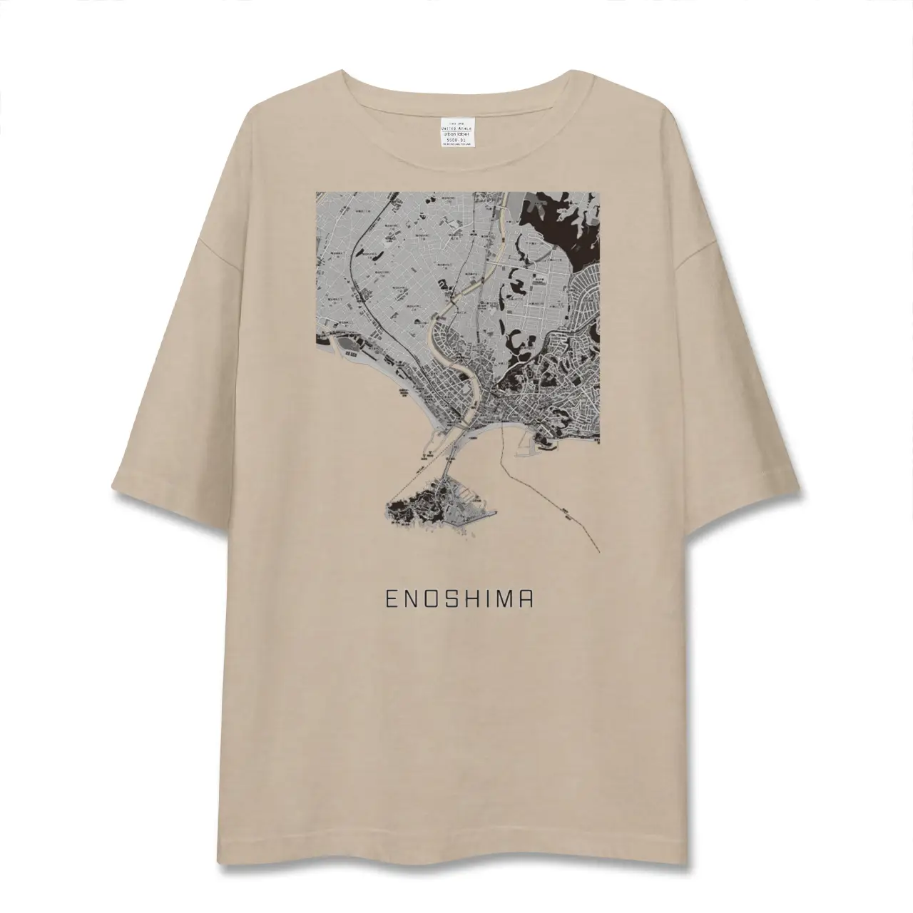 【江ノ島（神奈川県）】地図柄ビッグシルエットTシャツ
