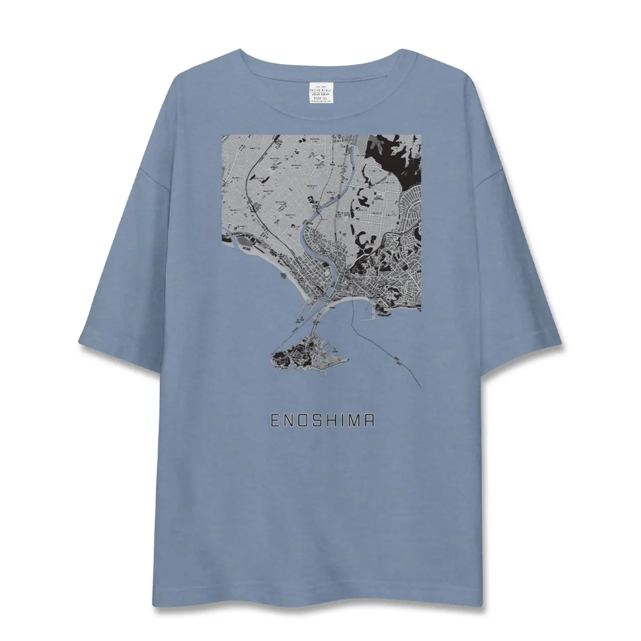 【江ノ島（神奈川県）】地図柄ビッグシルエットTシャツ