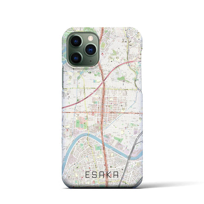 【江坂（大阪府）】地図柄iPhoneケース（バックカバータイプ）