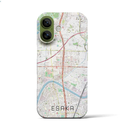 【江坂（大阪府）】地図柄iPhoneケース（バックカバータイプ）