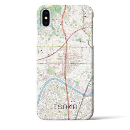 【江坂（大阪府）】地図柄iPhoneケース（バックカバータイプ）