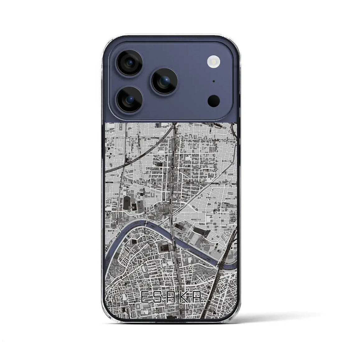 【江坂（大阪府）】地図柄iPhoneケース（クリアタイプ）