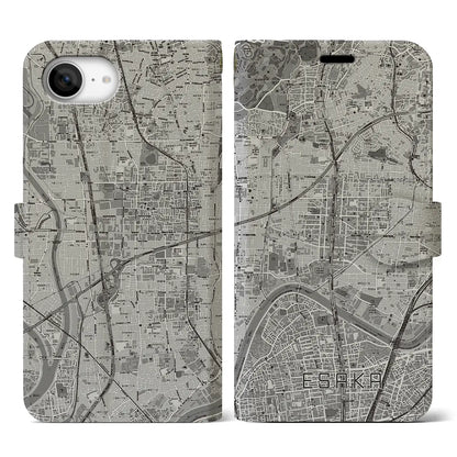 【江坂（大阪府）】地図柄iPhoneケース（手帳タイプ）