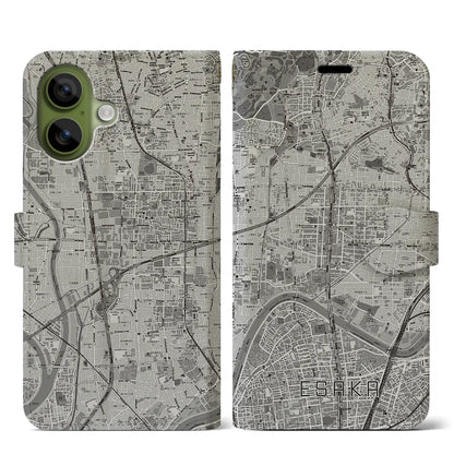 【江坂（大阪府）】地図柄iPhoneケース（手帳タイプ）