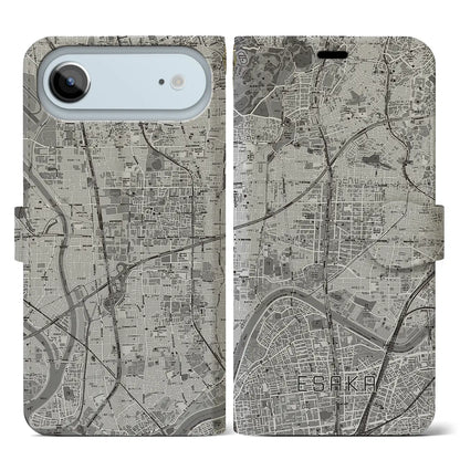 【江坂（大阪府）】地図柄iPhoneケース（手帳タイプ）