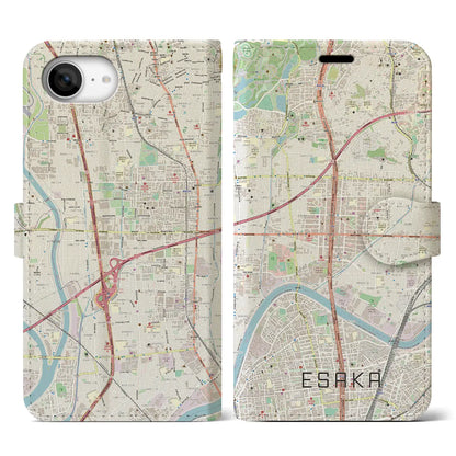 【江坂（大阪府）】地図柄iPhoneケース（手帳タイプ）