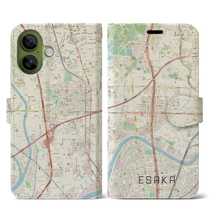 【江坂（大阪府）】地図柄iPhoneケース（手帳タイプ）