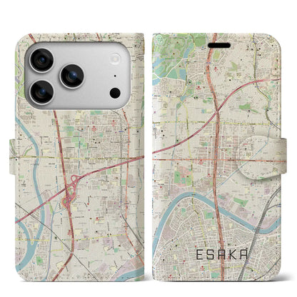 【江坂（大阪府）】地図柄iPhoneケース（手帳タイプ）