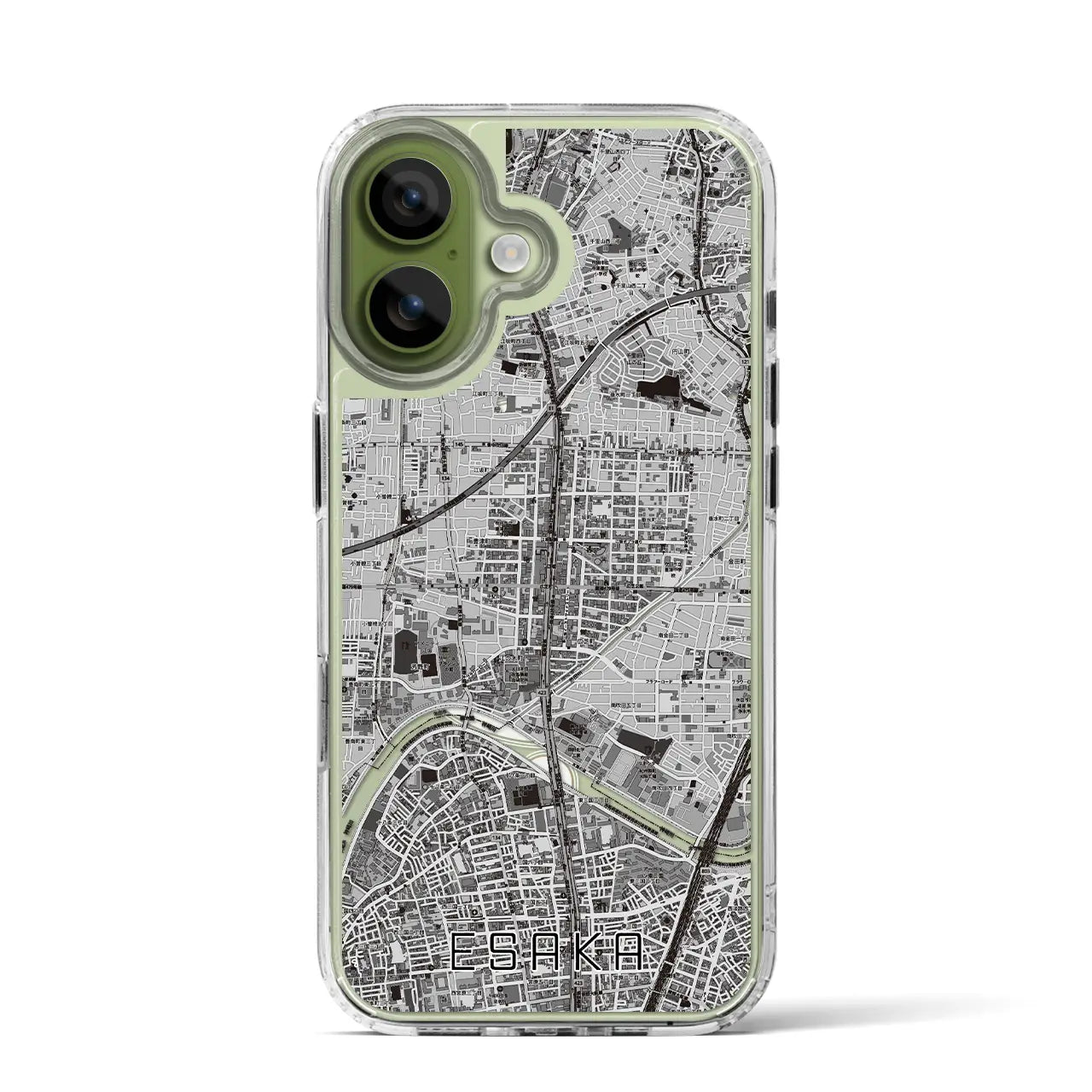 【江坂（大阪府）】地図柄iPhoneケース（MagSafeタイプ）