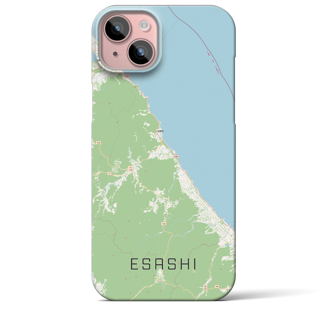 【枝幸（北海道）】地図柄iPhoneケース（バックカバータイプ）