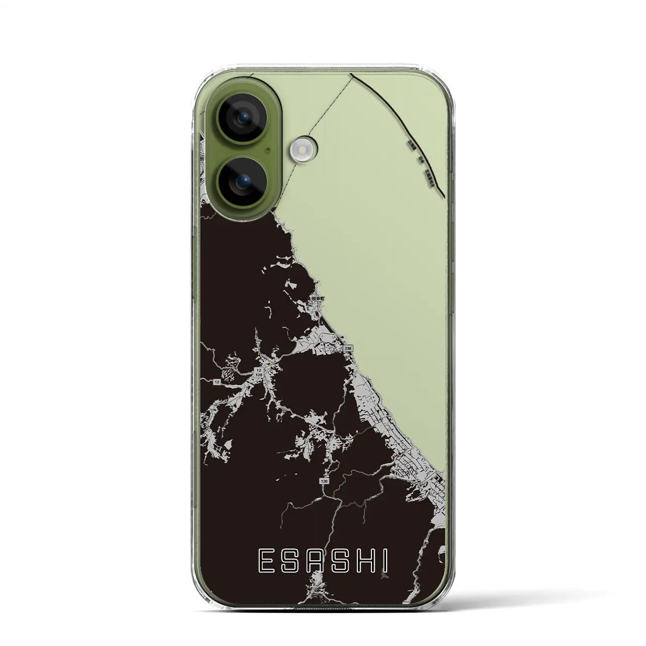 【枝幸（北海道）】地図柄iPhoneケース（クリアタイプ）