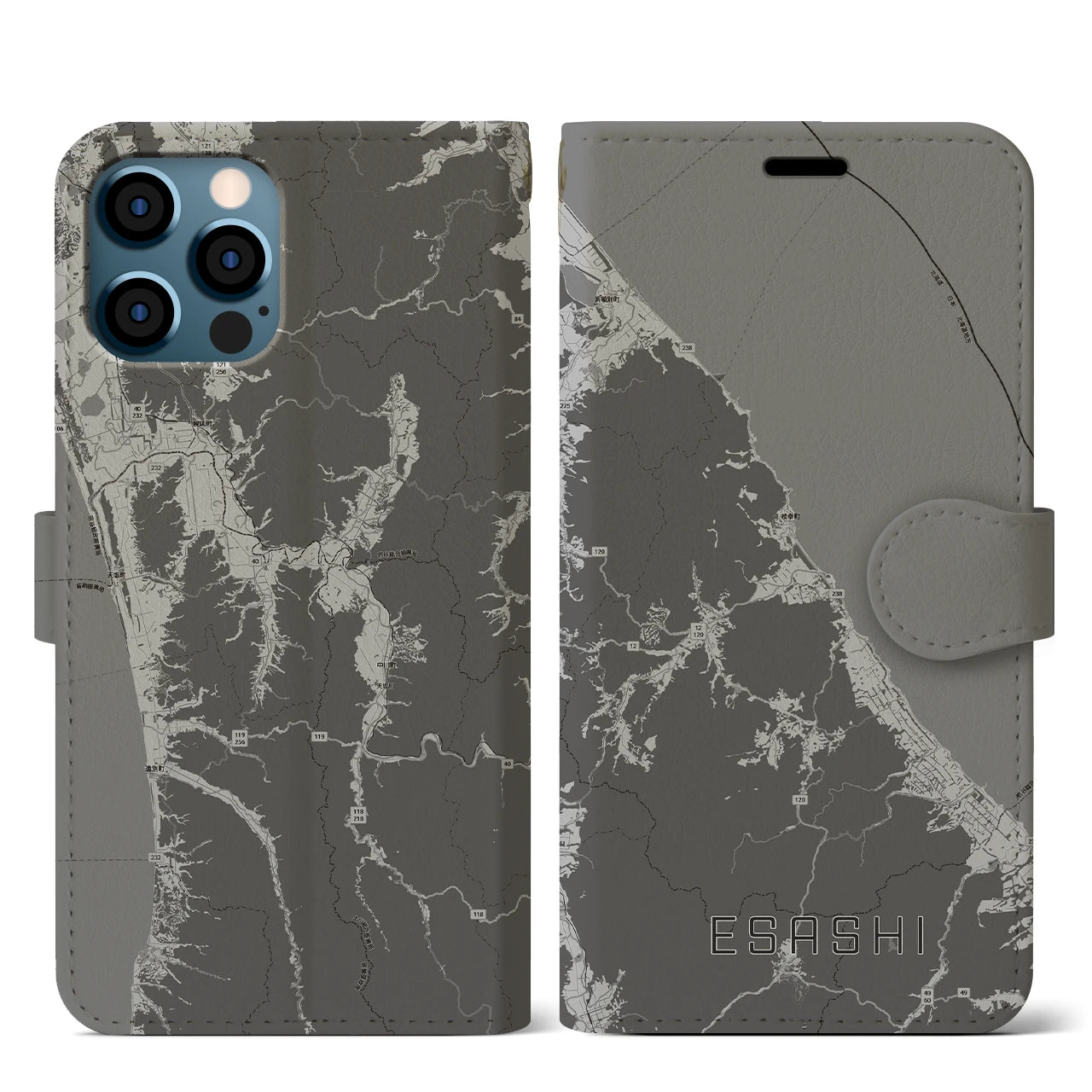 【枝幸（北海道）】地図柄iPhoneケース（手帳タイプ）