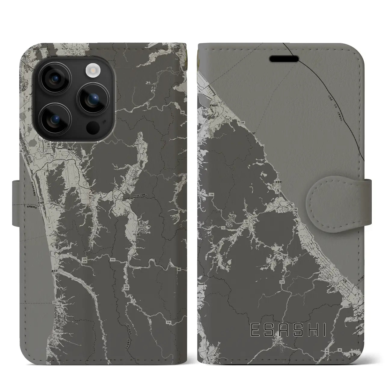 【枝幸（北海道）】地図柄iPhoneケース（手帳タイプ）