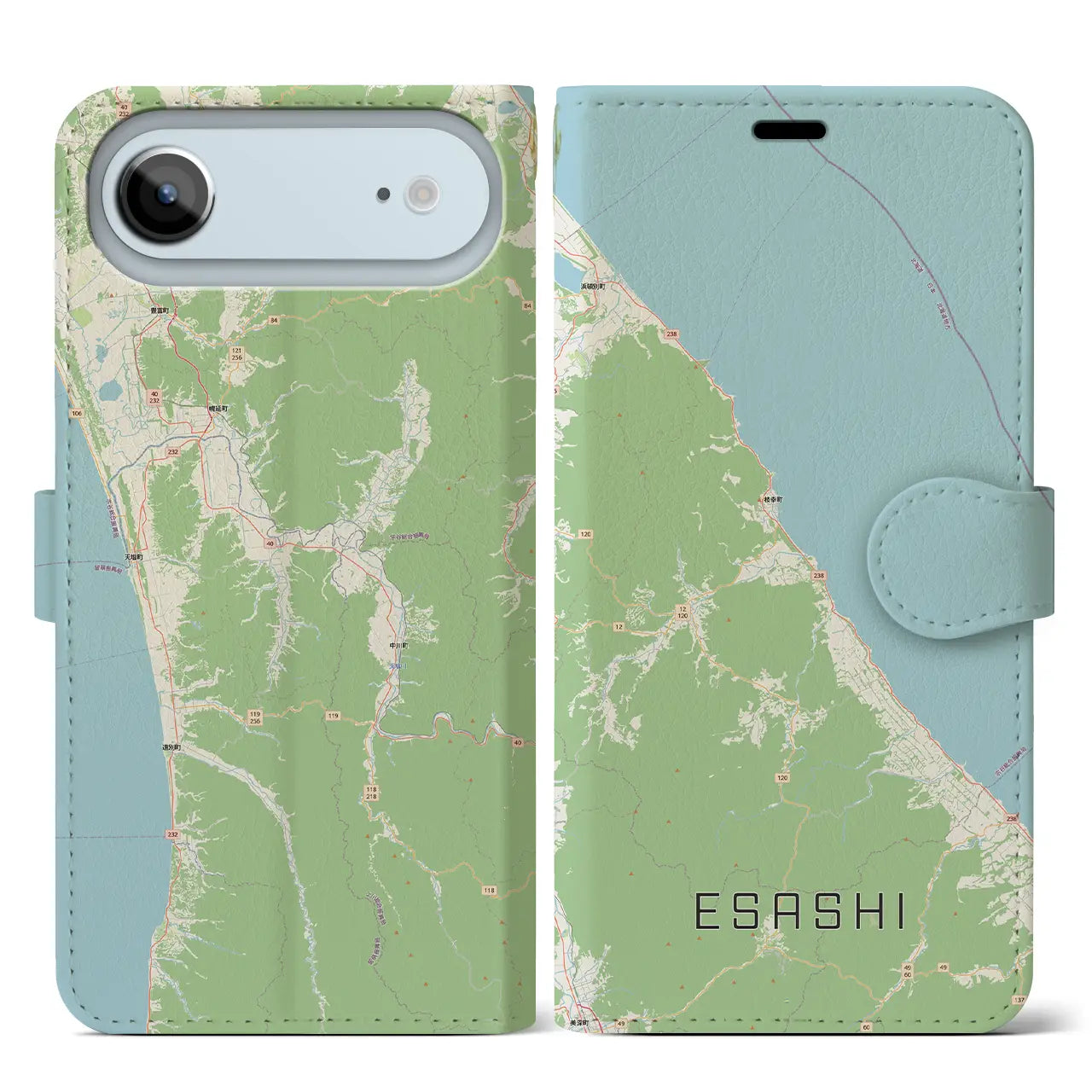【枝幸（北海道）】地図柄iPhoneケース（手帳タイプ）