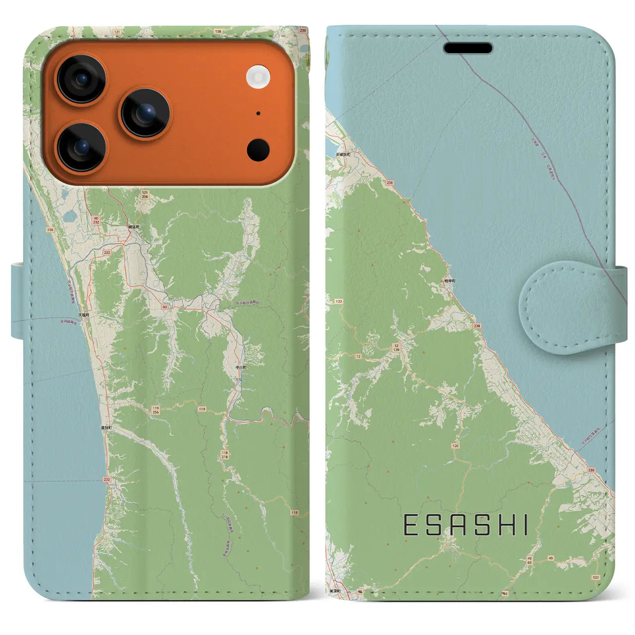 【枝幸（北海道）】地図柄iPhoneケース（手帳タイプ）