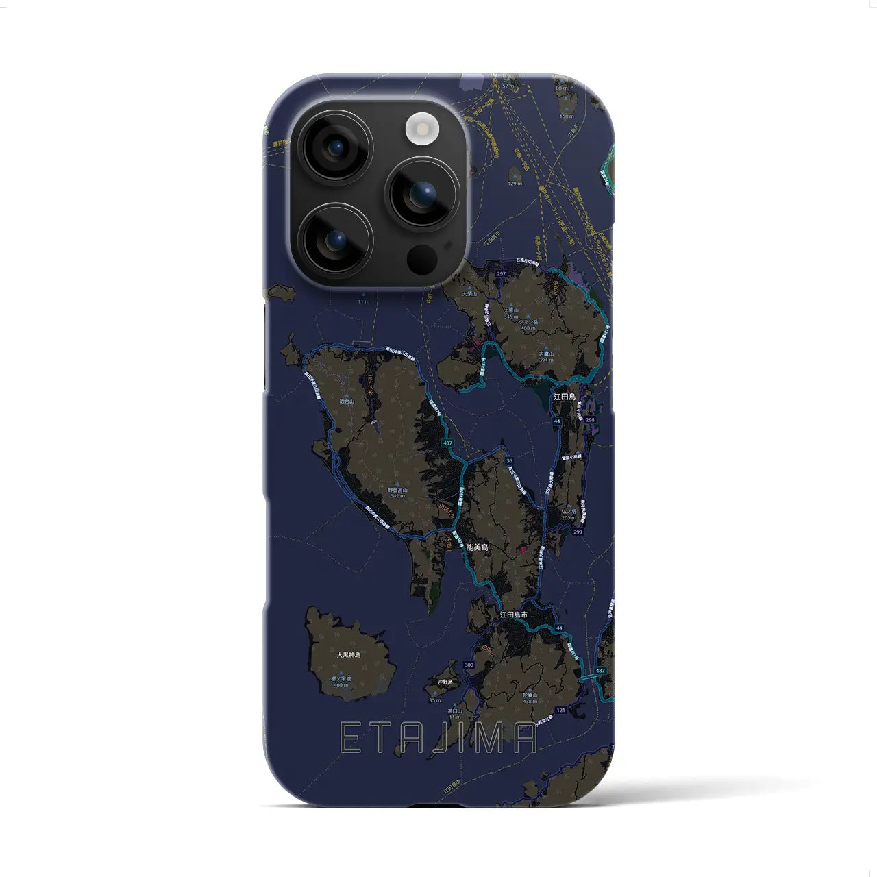 【江田島2（広島県）】地図柄iPhoneケース（バックカバータイプ）