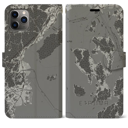 【江田島2（広島県）】地図柄iPhoneケース（手帳タイプ）