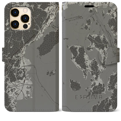 【江田島2（広島県）】地図柄iPhoneケース（手帳タイプ）