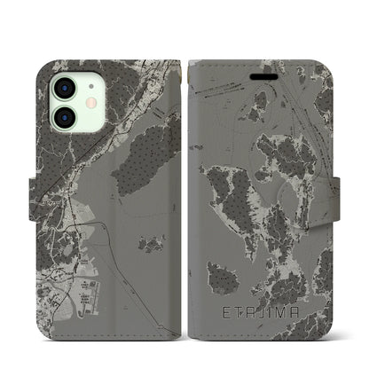 【江田島2（広島県）】地図柄iPhoneケース（手帳タイプ）