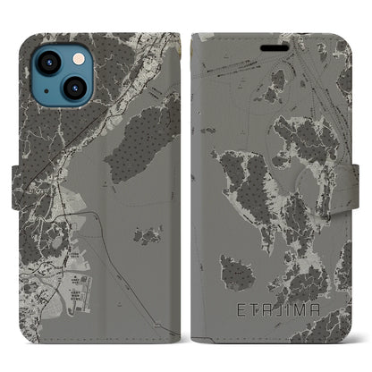 【江田島2（広島県）】地図柄iPhoneケース（手帳タイプ）