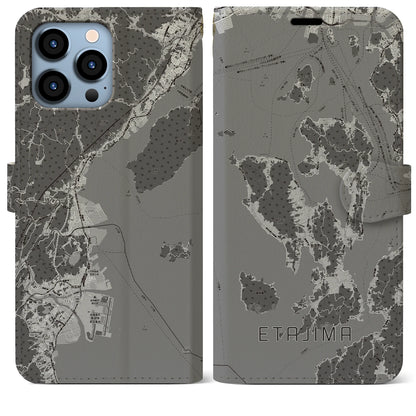 【江田島2（広島県）】地図柄iPhoneケース（手帳タイプ）