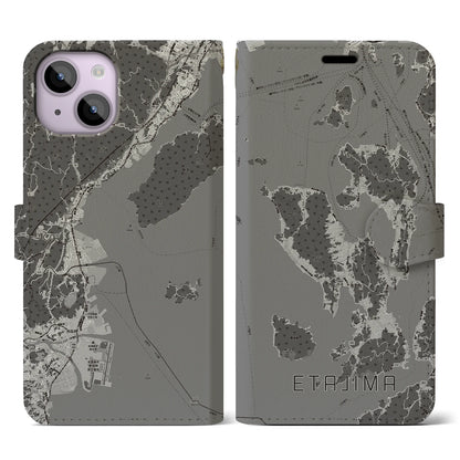 【江田島2（広島県）】地図柄iPhoneケース（手帳タイプ）